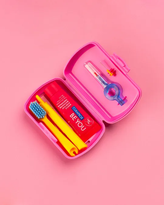 Pink Travel Toothbrush Set